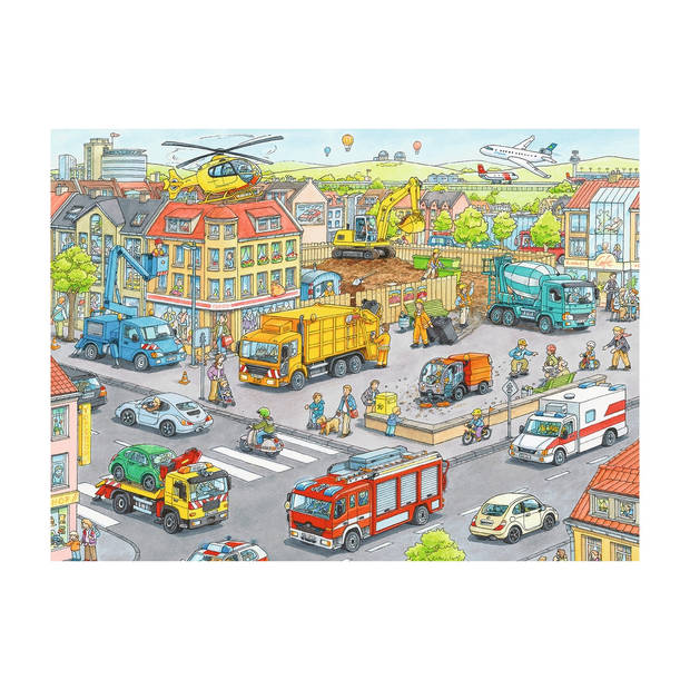 Ravensburger puzzel Voertuigen in de stad - 100 stukjes
