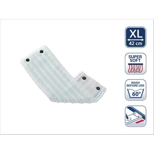 Leifheit Clean Twist XL vloerwisser vervangingsdoek drukknoppen - Micro Duo - 42 cm