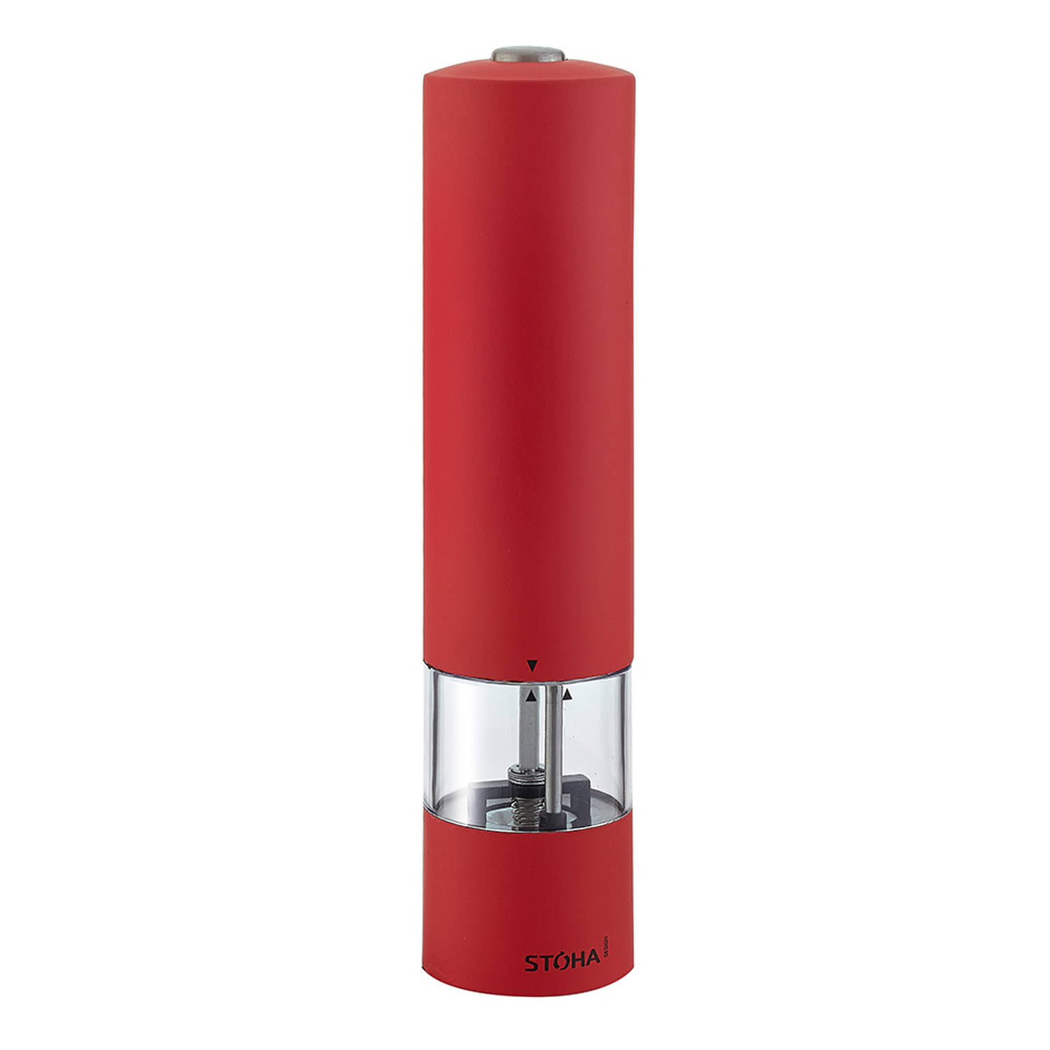 Fackelmann Stoha elektrische zout- en pepermolen softgrip - rood - 210 mm
