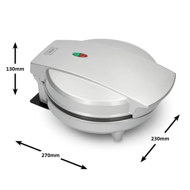 Poffertjes maker / Comfortbakery met indicatielampje en antiaanbaklaag Trebs Zilver