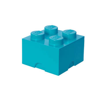 LEGO - Set van 2 - Opbergbox Brick 4, Azuurblauw - LEGO
