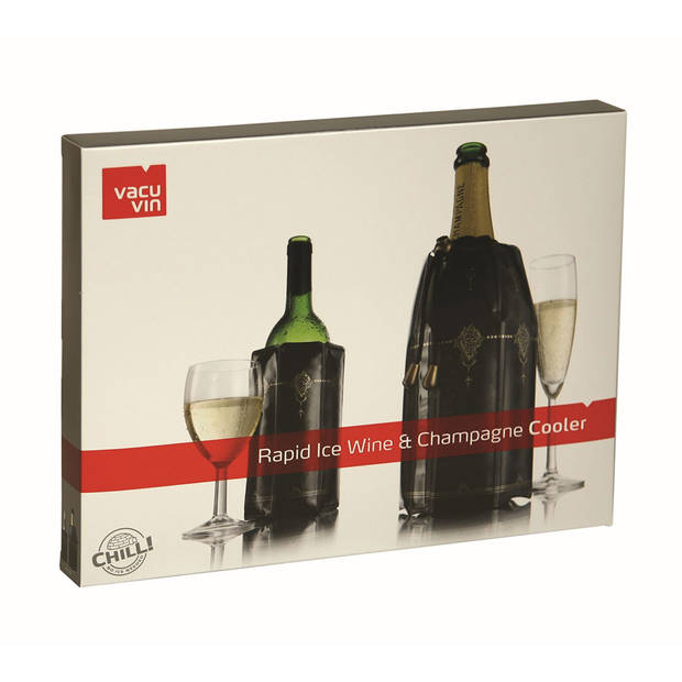Vacu Vin Actieve wijn en champagnekoeler - Platinum - Vacuvin