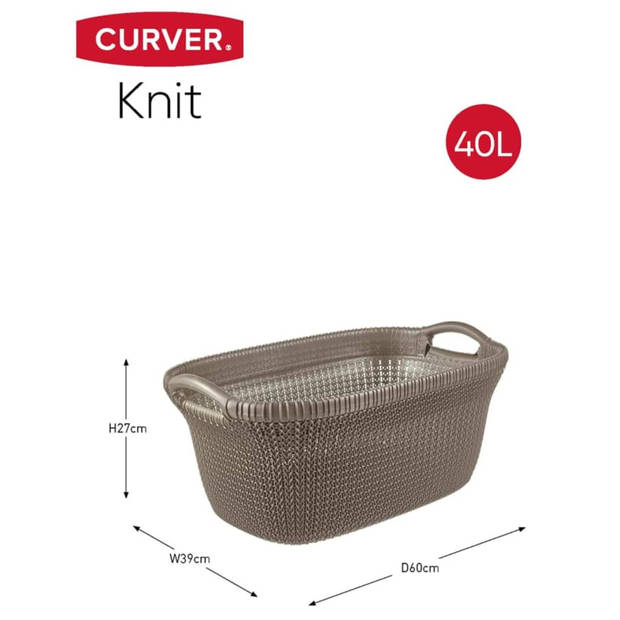 Curver Knit Wasmand - 40L - Harvest Brown