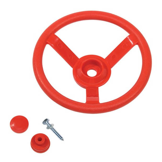 AXI Stuurwiel van kunststof in rood Accessoire voor Speelhuis of Speeltoestel