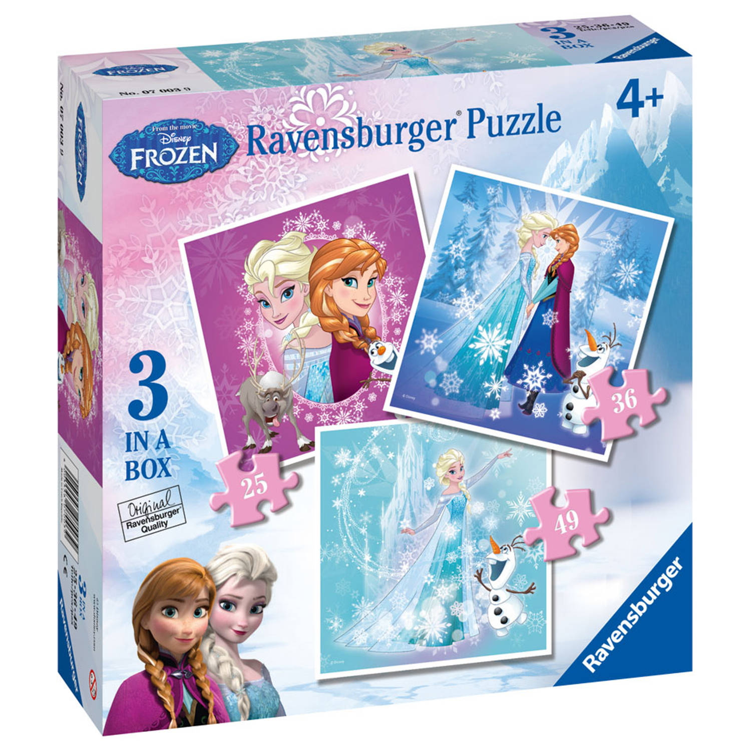 Serie van Uitbreiden Christchurch Ravensburger puzzel Disney 3-in-1 Frozen fever - 25 + 36 + 49 stukjes |  Blokker