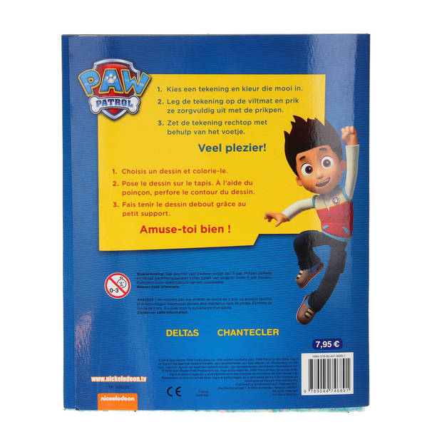 prikblok Paw Patrol met prikpen en viltmat 22 cm