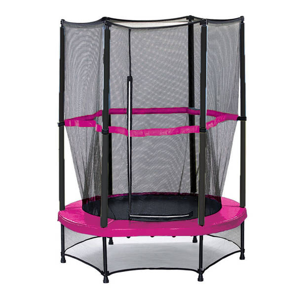 Trampoline met veiligheidsnet - rond - 140 cm - roze