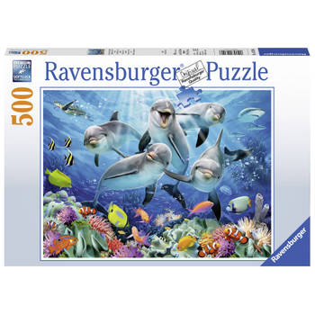 Ravensburger puzzel dolfijnen in het koraalrif - 500 stukjes