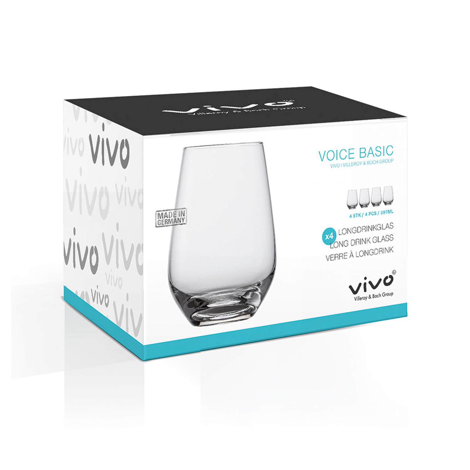 schetsen kiem Darts VIVO by Villeroy & Boch Group Voice Basic longdrinkglazen - 40 cl - 4 stuks  | Blokker