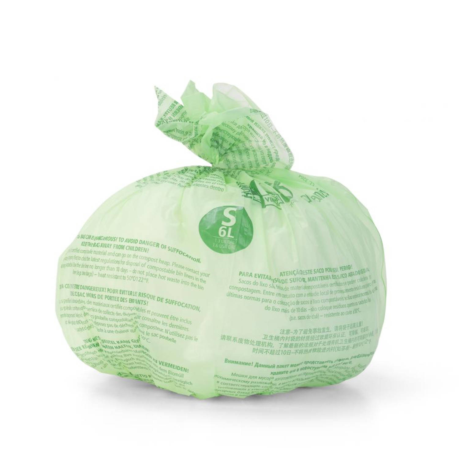 Eik Oranje Higgins Brabantia PerfectFit composteerbare afvalzak code S, 6 liter, 10 stuks/rol  - Green | Blokker