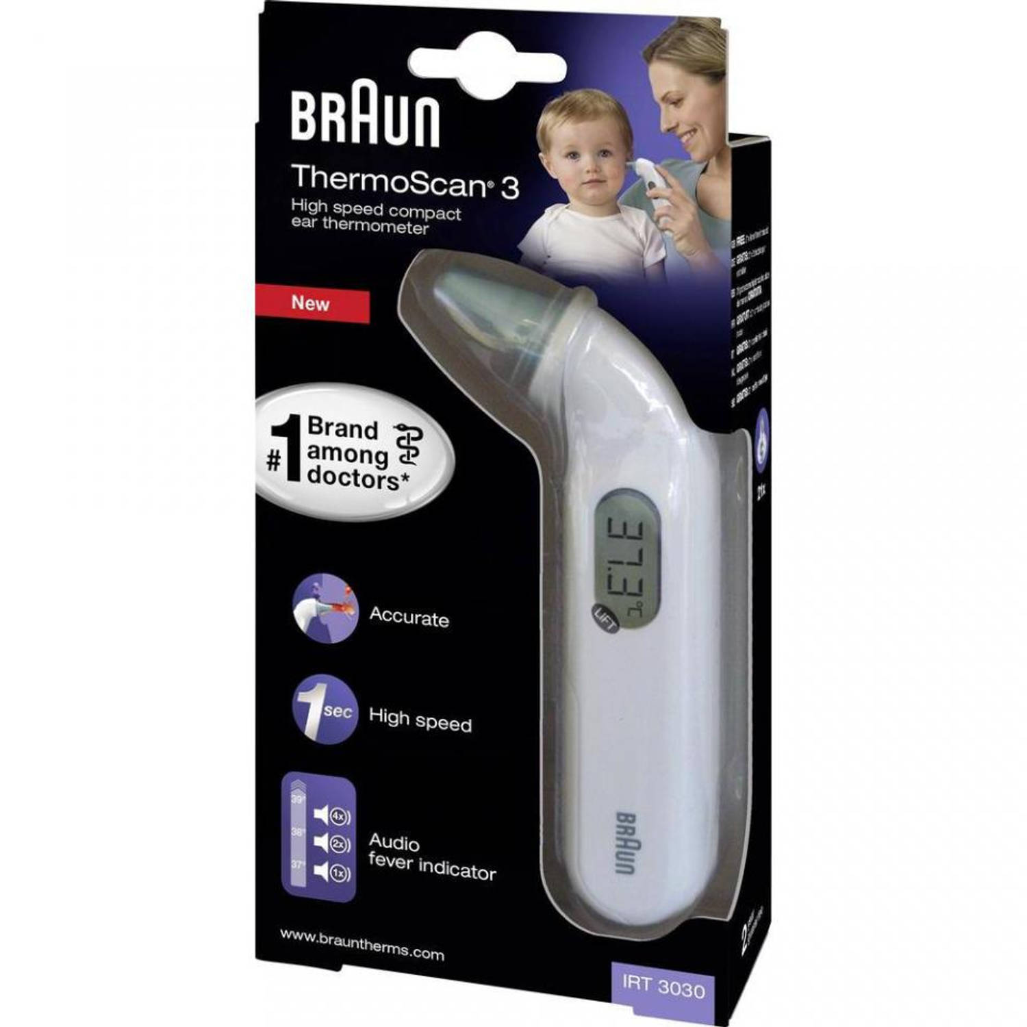 in het midden van niets aanraken tong Braun Thermoscan 3 compacte oorthermometer IRT3030 | Blokker