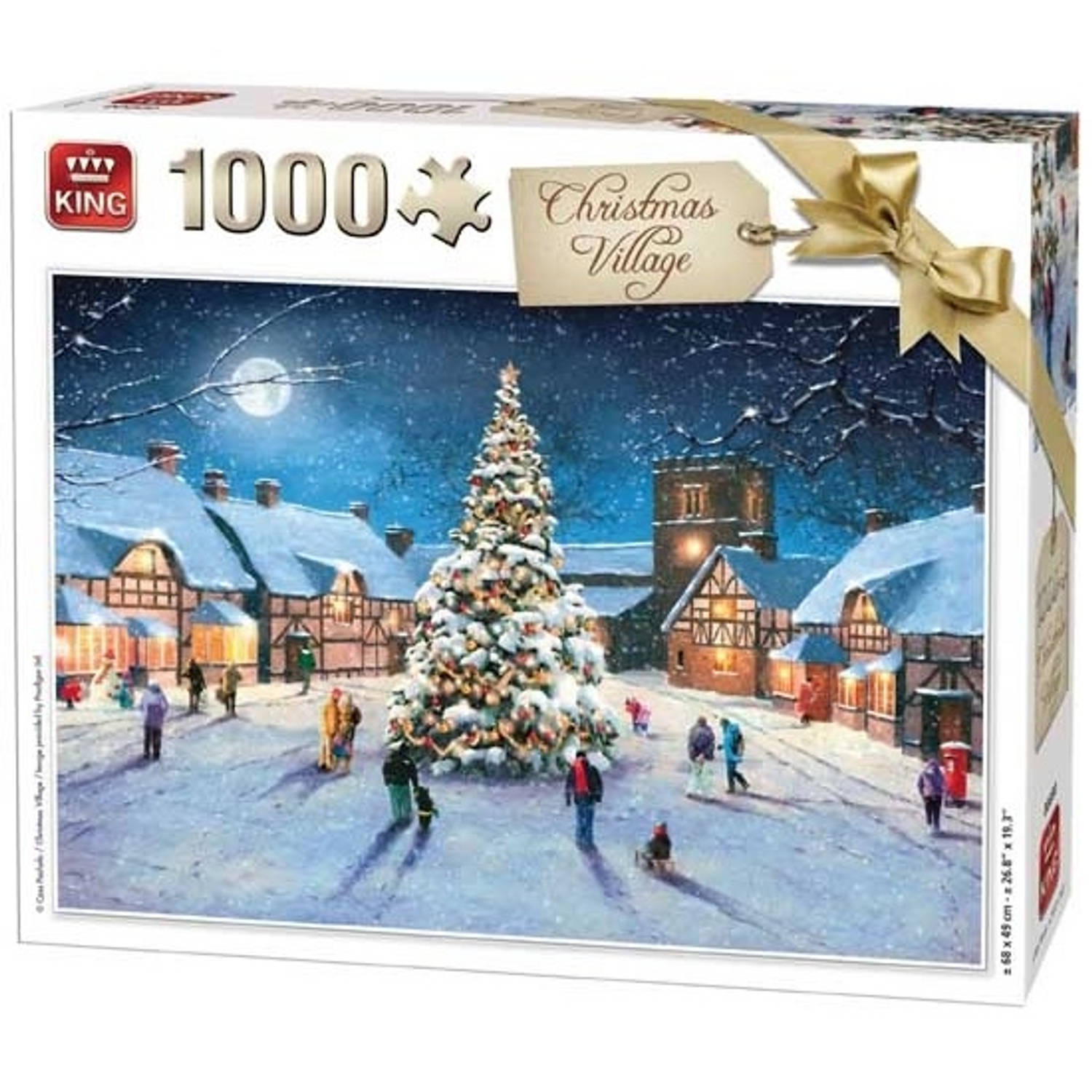 King Puzzel 1000 Stukjes (68 x 49 cm) - Christmas Village - Legpuzzel Kerst / Winter