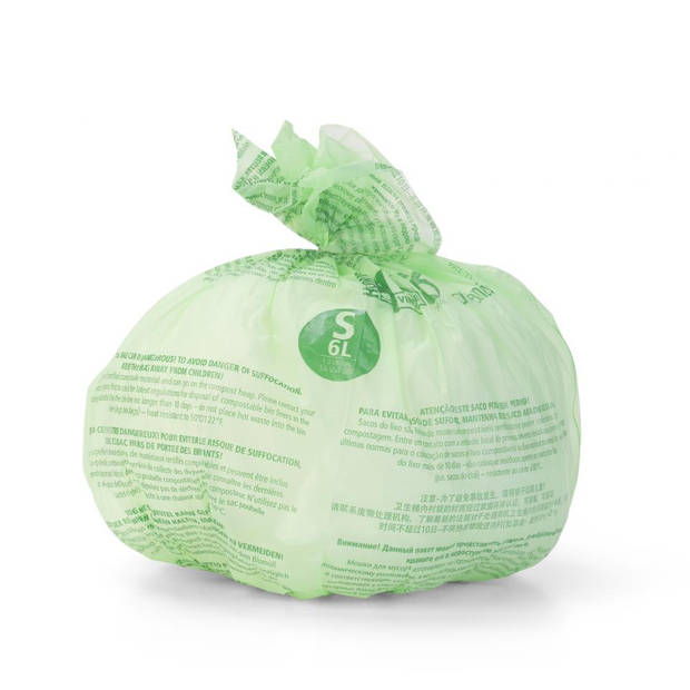 Brabantia PerfectFit composteerbare afvalzak code S, 6 liter, 10 stuks/rol - Green