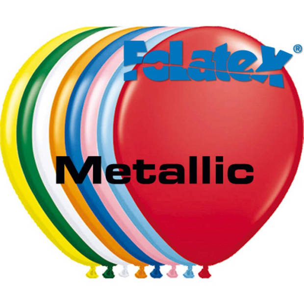 Ballonnen metallic - 30 cm - 100 stuks - meerkleurig