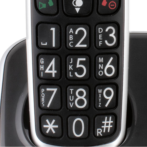 Fysic Seniorentelefoon draadloos FX-6000 enkel zwart en zilverkleurig