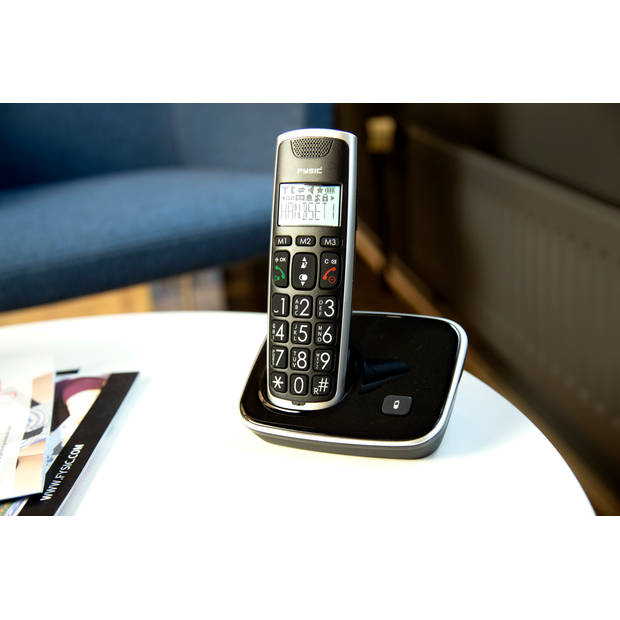 Fysic Seniorentelefoon draadloos FX-6000 enkel zwart en zilverkleurig