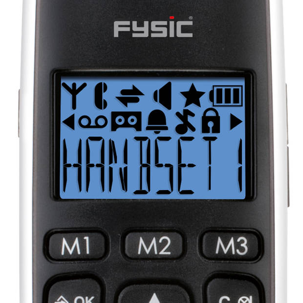 Fysic Seniorentelefoon draadloos FX-6020 dubbel zwart en zilverkleurig