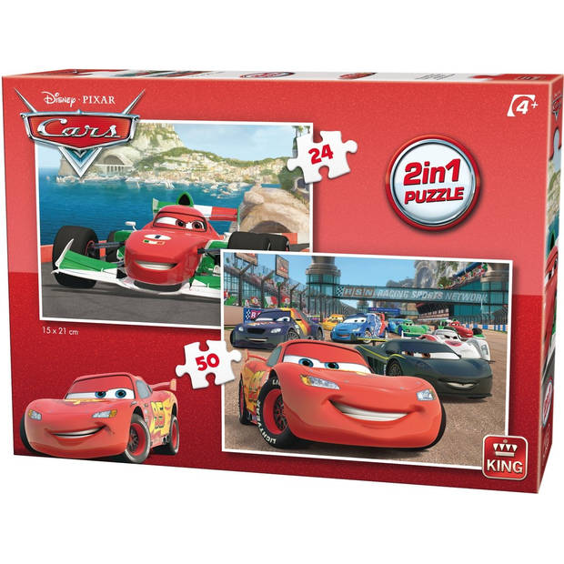 King puzzel Disney 2-in-1 Cars - 24 + 50 stukjes