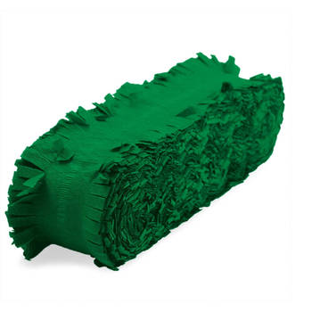Feest/verjaardag versiering slingers groen 24 meter crepe papier - Feestslingers