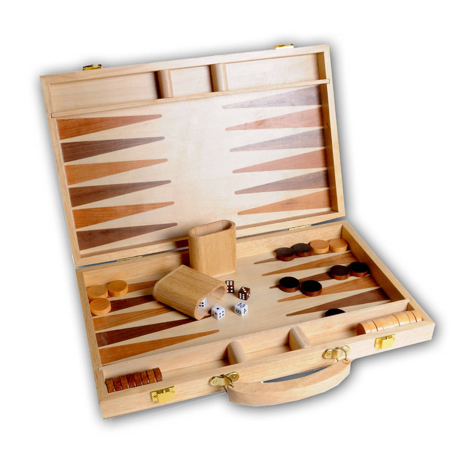 Longfield Games Backgammon 15 Inch - Ingelegd Hout