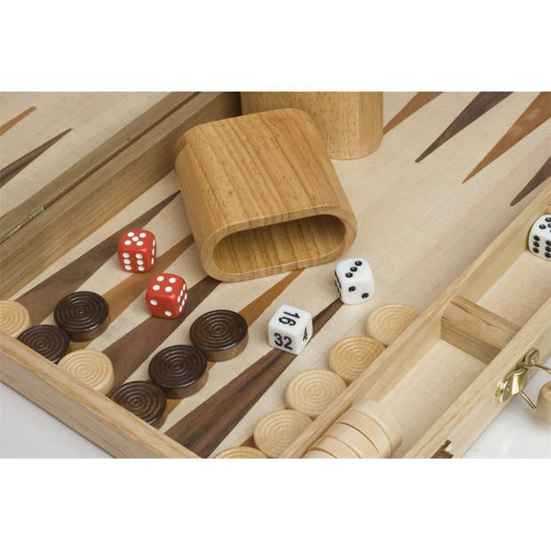 Longfield backgammon hout ingelegd - 15 inch
