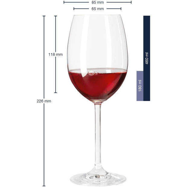 Leonardo Daily rode wijnglas - 6 Stuks