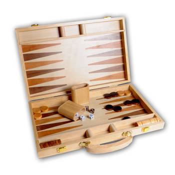 Longfield backgammon hout ingelegd - 15 inch
