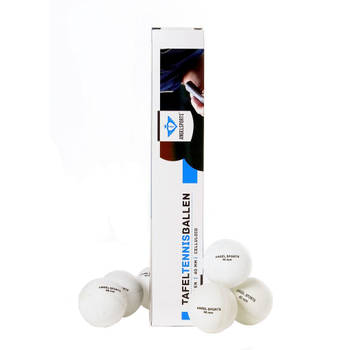 Angel Sports Tafeltennisballen kunststof 40 mm wit 6 stuks