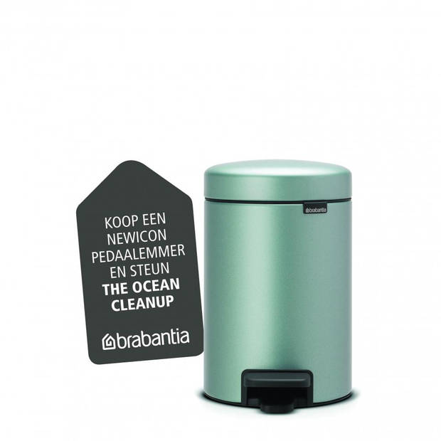 Brabantia newIcon pedaalemmer 3 liter met kunststof binnenemmer - Metallic Mint