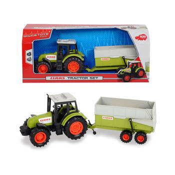 Dickie Toys Claas tractor met aanhangwagen