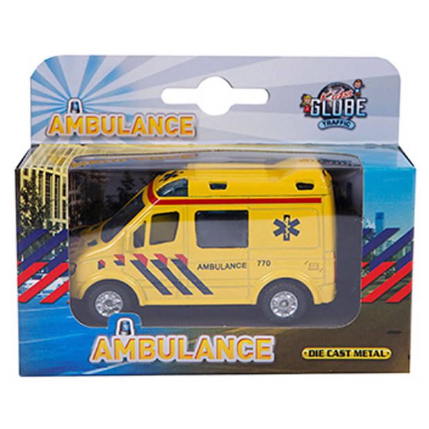 Diecast Pull Back Ambulance 8 cm