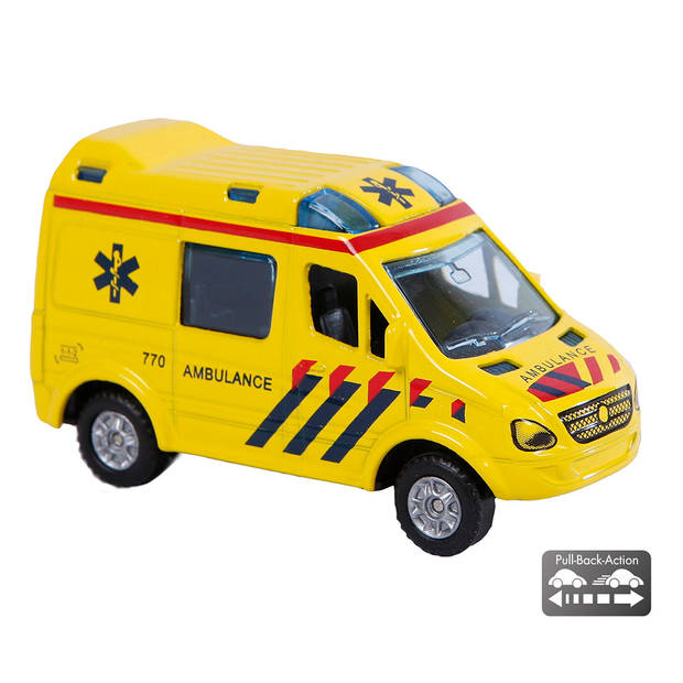 Diecast Pull Back Ambulance 8 cm