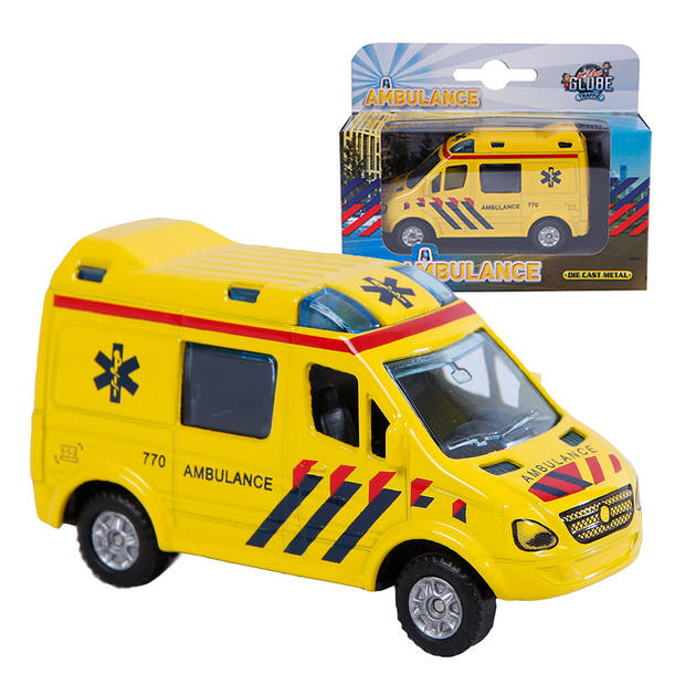 Diecast Pull Back Ambulance 8 cm