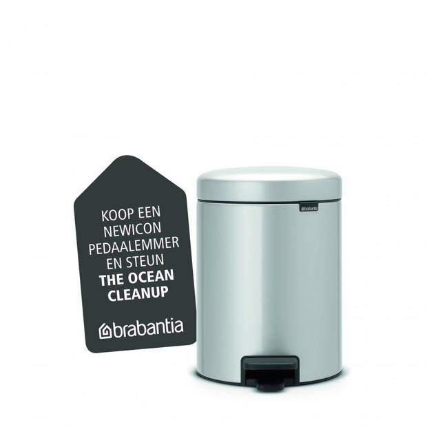 Brabantia newIcon pedaalemmer 5 liter met kunststof binnenemmer - Metallic Grey
