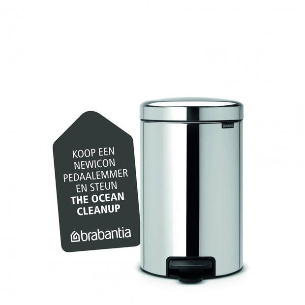 Brabantia newIcon pedaalemmer 12 liter met kunststof binnenemmer - Brilliant Steel