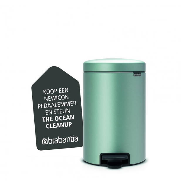 Brabantia newIcon pedaalemmer 12 liter met kunststof binnenemmer - Metallic Mint
