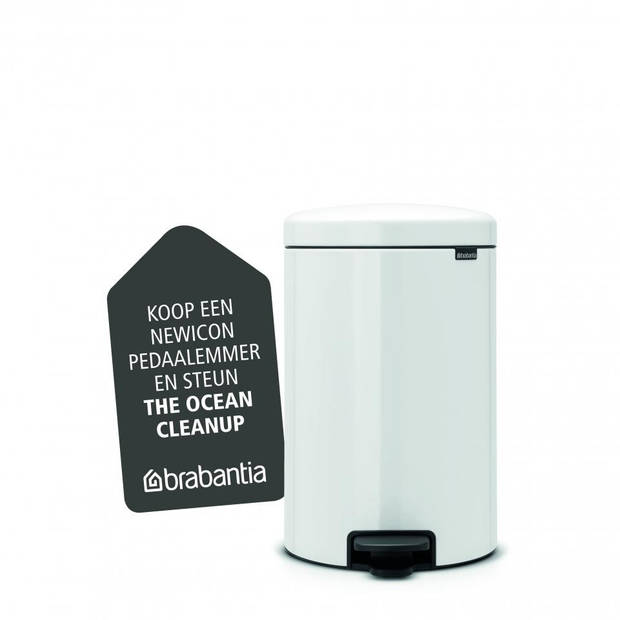 Brabantia newIcon pedaalemmer 20 liter met kunststof binnenemmer - White