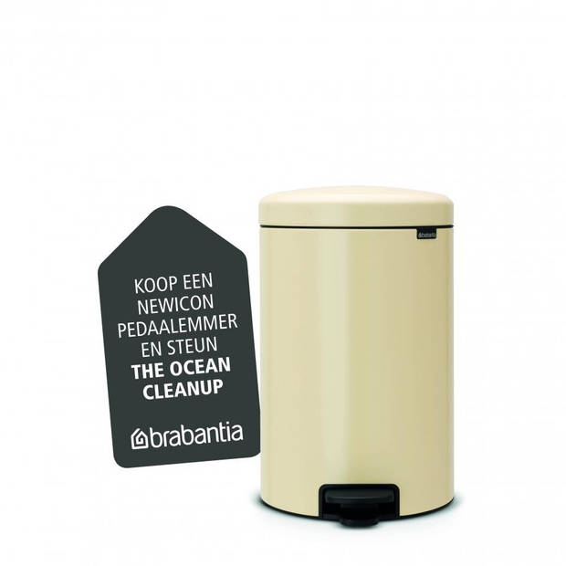 Brabantia newIcon pedaalemmer 20 liter met kunststof binnenemmer - Almond