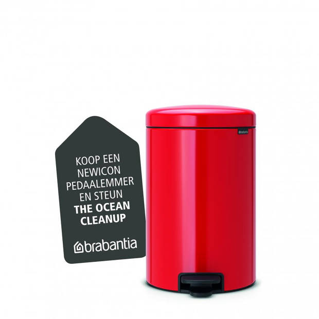 Brabantia newIcon pedaalemmer 20 liter met kunststof binnenemmer - Passion Red