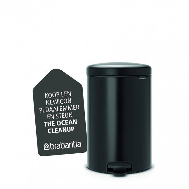 Brabantia newIcon pedaalemmer 20 liter met kunststof binnenemmer - Matt Black