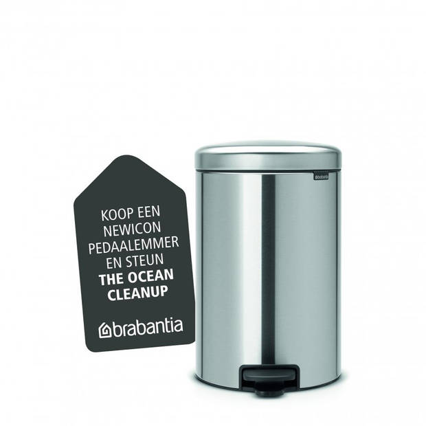 Brabantia newIcon pedaalemmer 20 liter met kunststof binnenemmer - Matt Steel Fingerprint Proof
