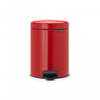 Brabantia newIcon pedaalemmer 5 liter met kunststof binnenemmer - Passion Red