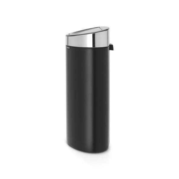 Brabantia Touch Bin afvalemmer 40 liter met kunststof binnenemmer - Matt Black / Matt Steel Fingerprint Proof