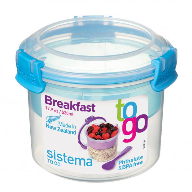 Sistema To Go ontbijtkom/vershouddoos - 530 ml - blauw