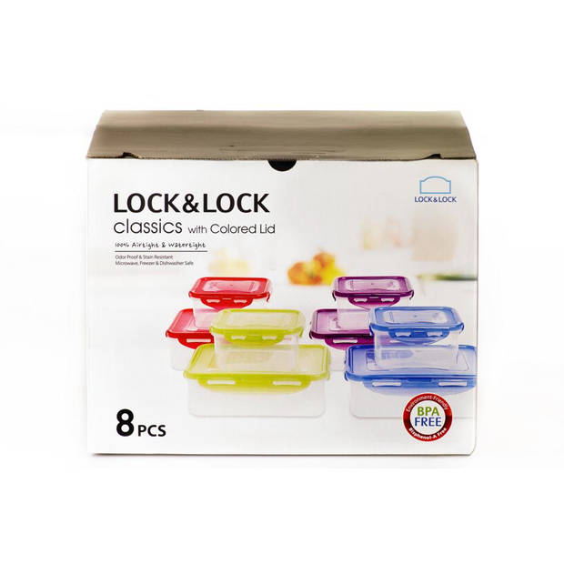 Lock&Lock kleuren voordeelset - 8 stuks