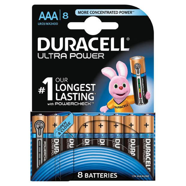 Duracell Ultra Power AAA alkaline batterijen - 8 stuks