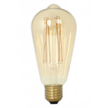 Calex LED volglas LangFilament Rustieklamp 220-240V 4W 320lm E27 ST64, Goud 2100K Dimbaar
