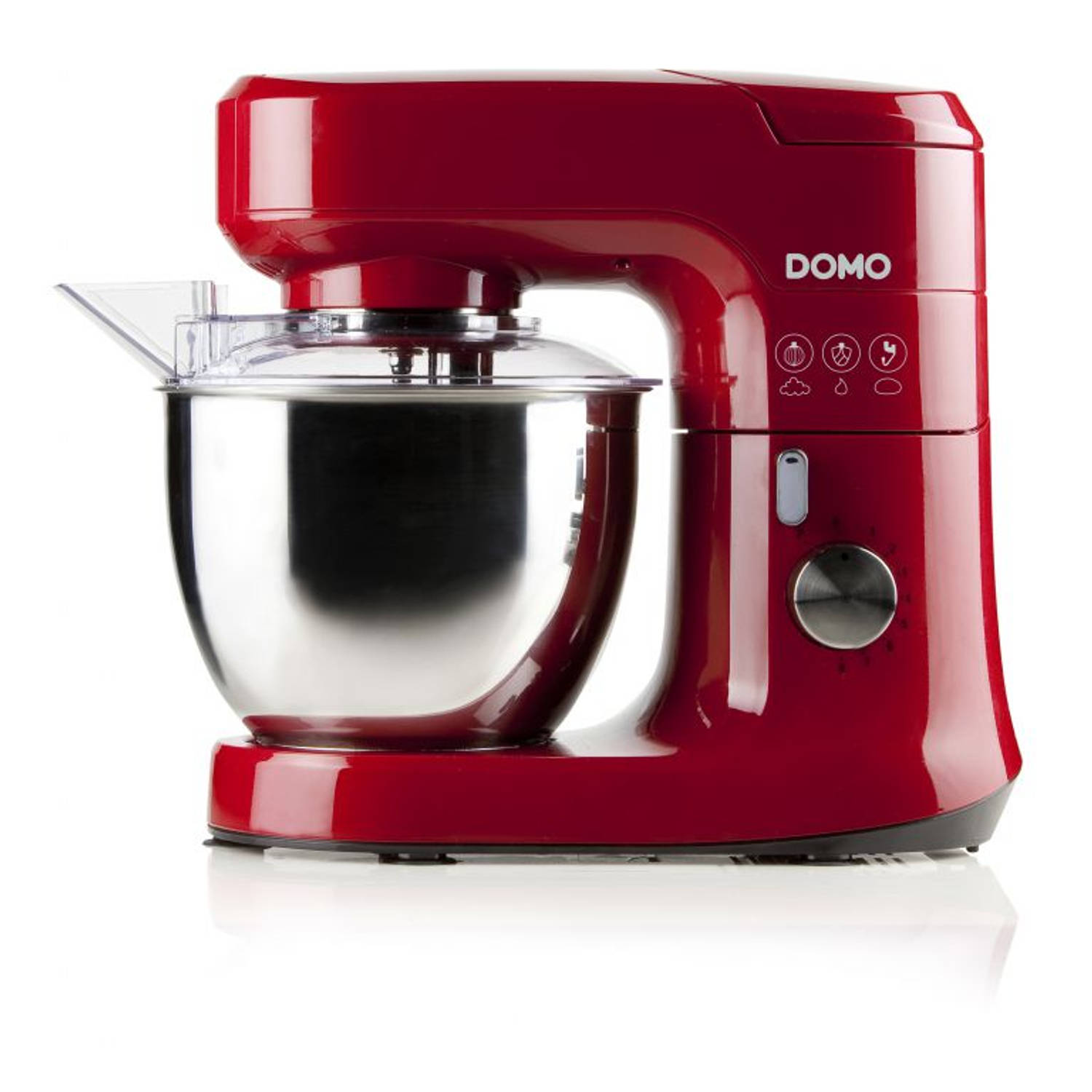 DOMO DO9145KR Keukenmachine 700W met blender en groentensnijder rood aanbieding