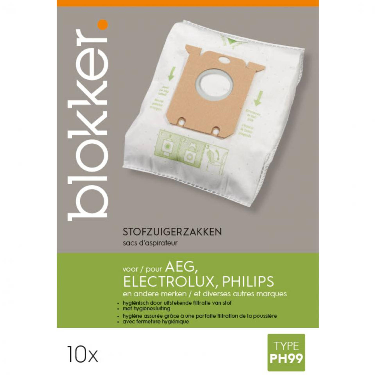 begaan Een bezoek aan grootouders Veroveraar Blokker stofzuigerzak AEG, Electrolux, Philips s-bag ph99 - 10 stuks |  Blokker