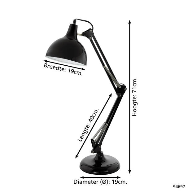 EGLO Borgillio tafellamp - zwart